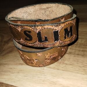 "Slim" Vintage Named Western Belt Mens Large 36"
